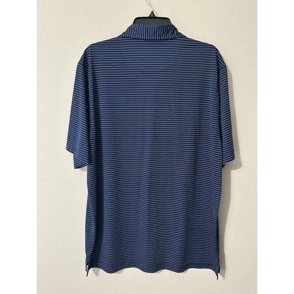 Donald Ross Sportswear Short Sleeve Polo Shirt Blue Striped Men’s Size Large - Picture 6 of 8